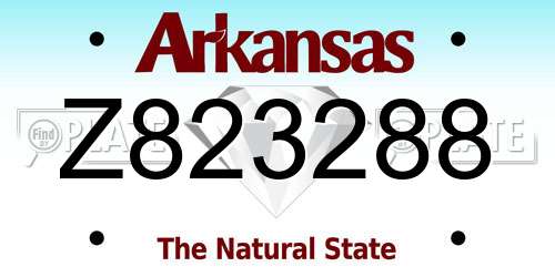 Z823288 Arkansas License Plate