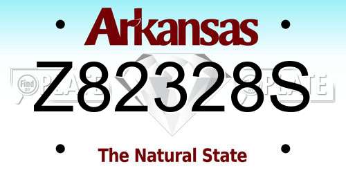 Z82328S Arkansas License Plate