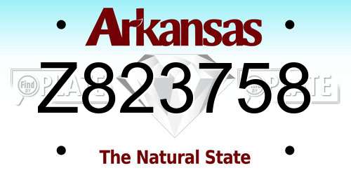 Z823758 Arkansas License Plate