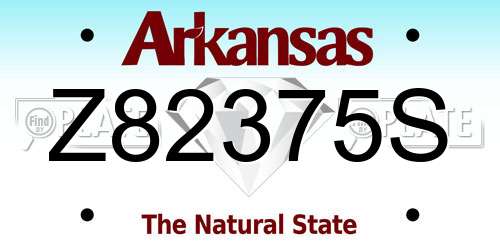 Z82375S Arkansas License Plate