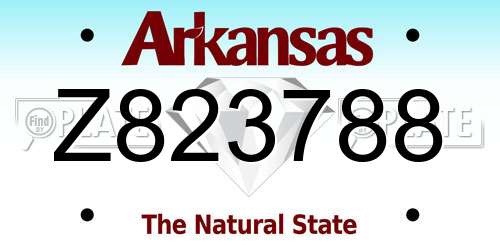 Z823788 Arkansas License Plate