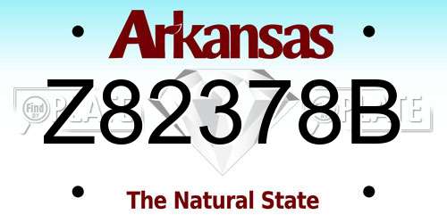Z82378B Arkansas License Plate