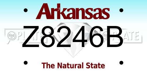 Z8246B Arkansas License Plate