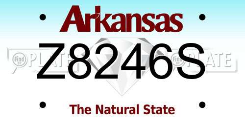 Z8246S Arkansas License Plate