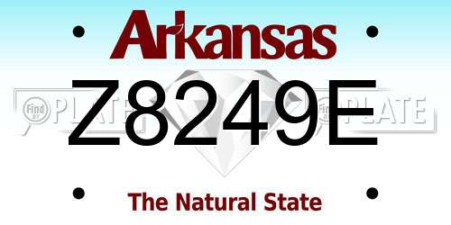 Z8249E Arkansas License Plate