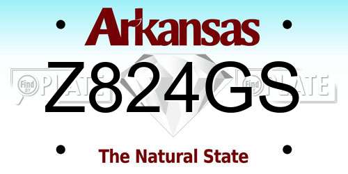 Z824GS Arkansas License Plate