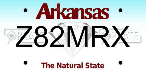 Z82MRX Arkansas License Plate