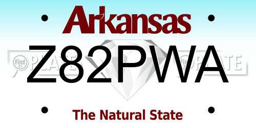 Z82PWA Arkansas License Plate