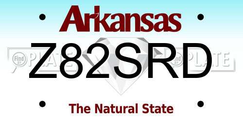 Z82SRD Arkansas License Plate