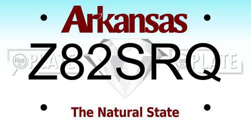 Z82SRQ Arkansas License Plate