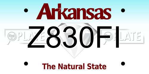 Z830FI Arkansas License Plate