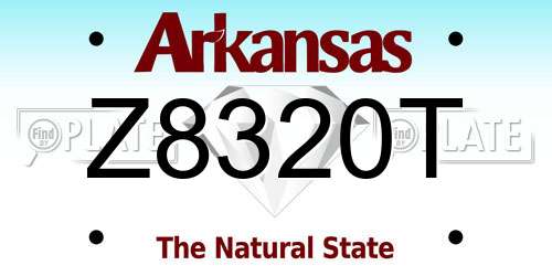 Z8320T Arkansas License Plate