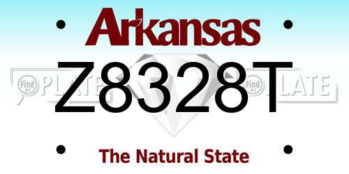 Z8328T Arkansas License Plate
