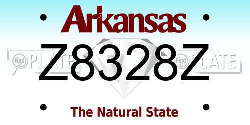 Z8328Z Arkansas License Plate
