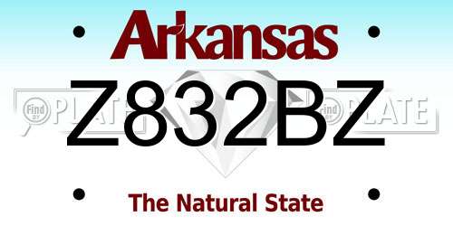 Z832BZ Arkansas License Plate