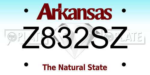 Z832SZ Arkansas License Plate