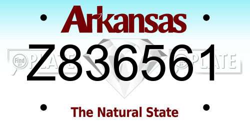 Z836561 Arkansas License Plate