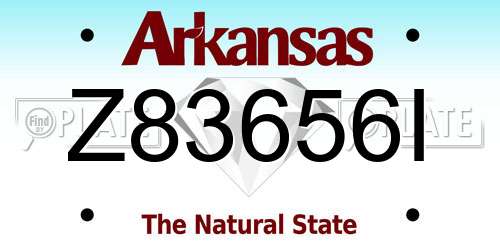 Z83656I Arkansas License Plate