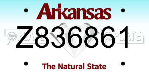 Z836861 Arkansas License Plate