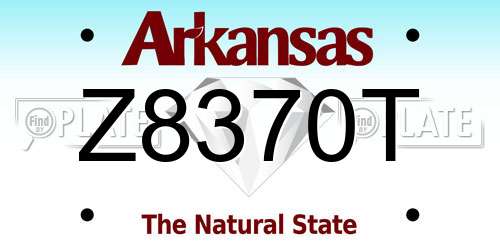 Z8370T Arkansas License Plate