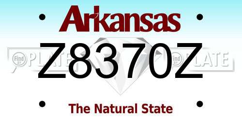Z8370Z Arkansas License Plate