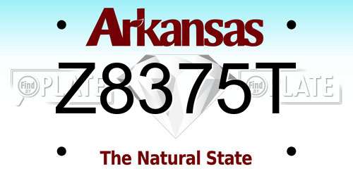 Z8375T Arkansas License Plate