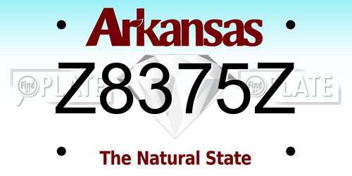 Z8375Z Arkansas License Plate