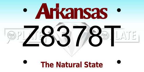 Z8378T Arkansas License Plate
