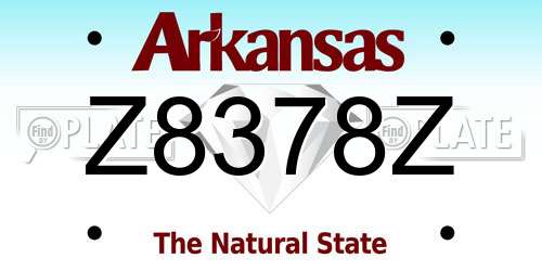 Z8378Z Arkansas License Plate