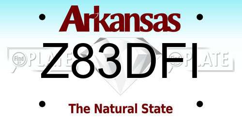 Z83DFI Arkansas License Plate