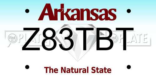 Z83TBT Arkansas License Plate