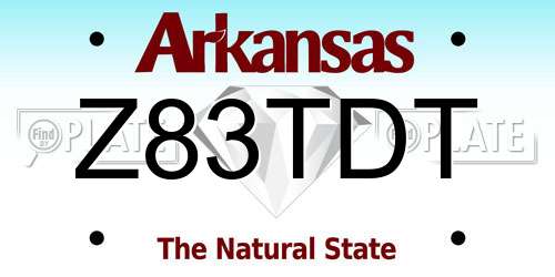 Z83TDT Arkansas License Plate