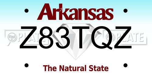 Z83TQZ Arkansas License Plate