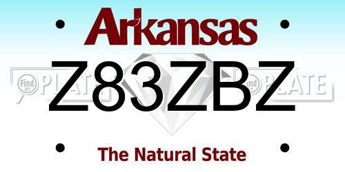 Z83ZBZ Arkansas License Plate