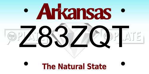 Z83ZQT Arkansas License Plate
