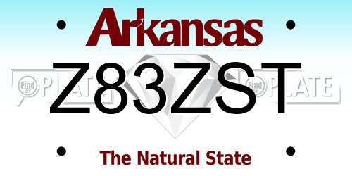 Z83ZST Arkansas License Plate