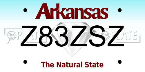 Z83ZSZ Arkansas License Plate