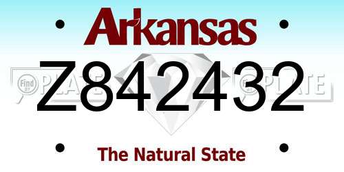 Z842432 Arkansas License Plate