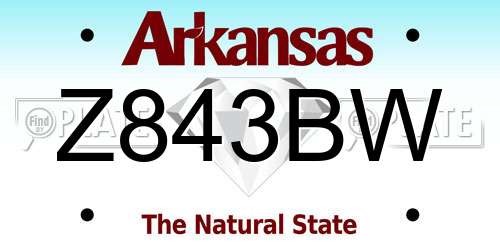 Z843BW Arkansas License Plate