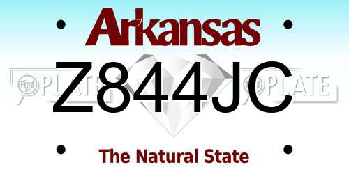 Z844JC Arkansas License Plate