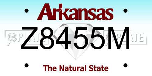 Z8455M Arkansas License Plate