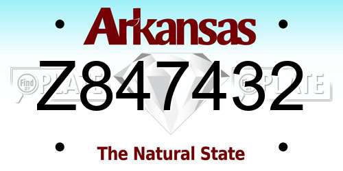Z847432 Arkansas License Plate