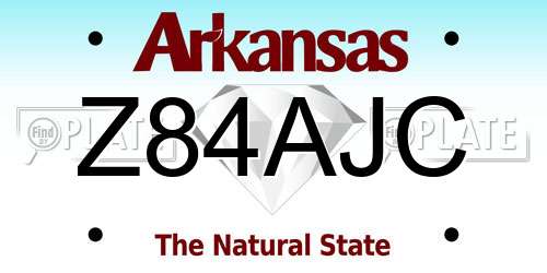 Z84AJC Arkansas License Plate