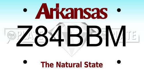 Z84BBM Arkansas License Plate