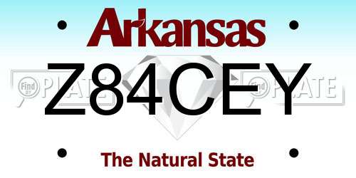Z84CEY Arkansas License Plate