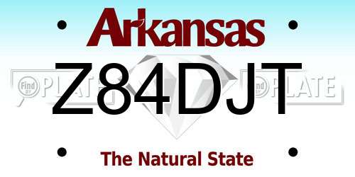 Z84DJT Arkansas License Plate