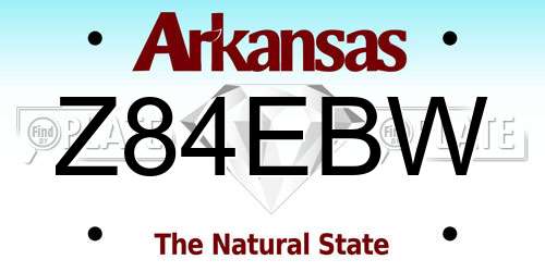 Z84EBW Arkansas License Plate