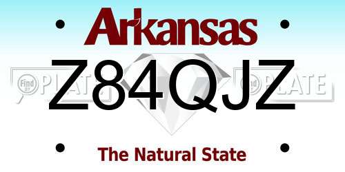 Z84QJZ Arkansas License Plate