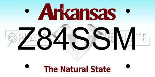 Z84SSM Arkansas License Plate