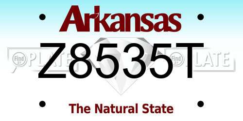 Z8535T Arkansas License Plate